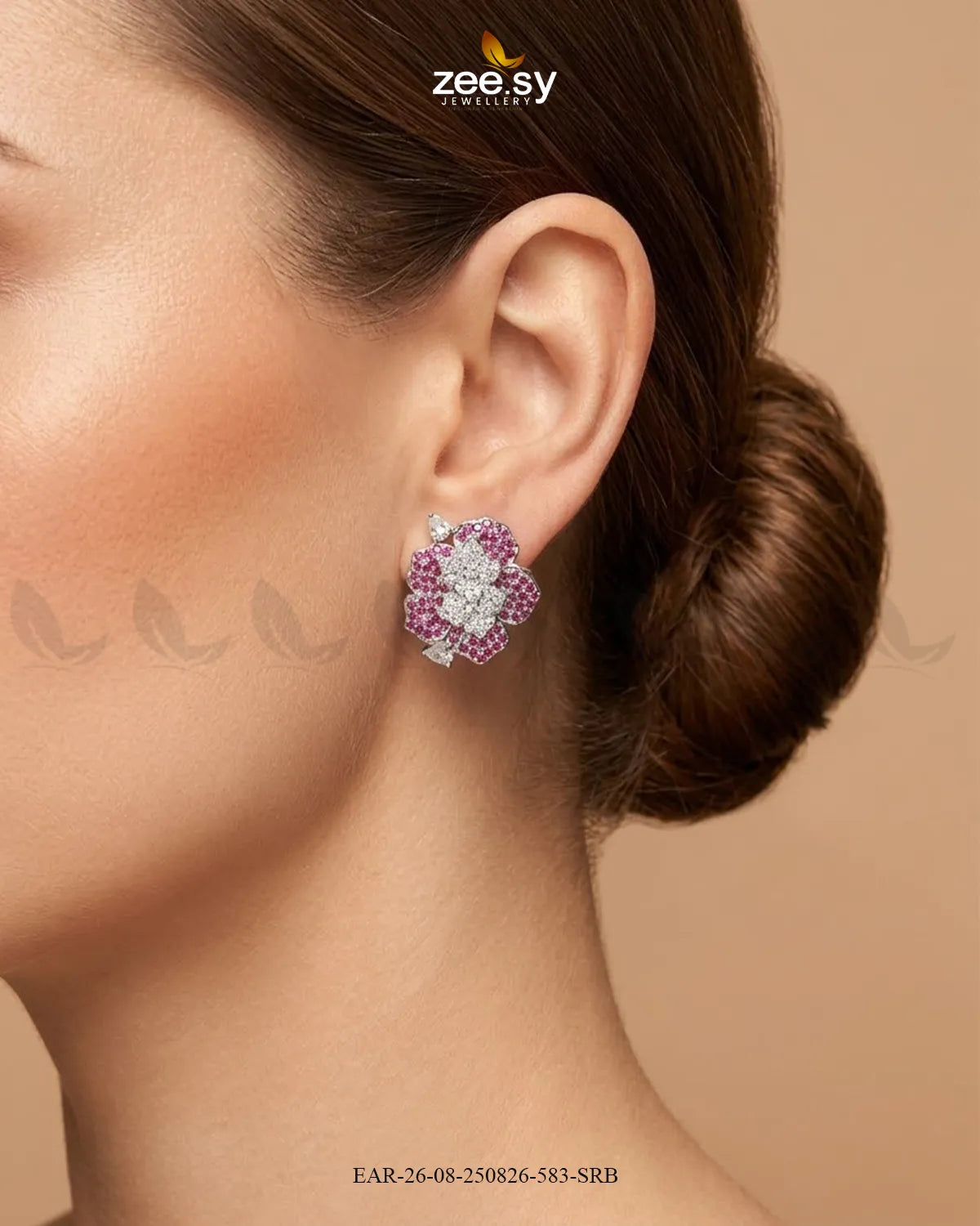 Forest Pave Zircon Earrings - Silver Earrings - Zeesy Jewellery Pakistan | Premium Artificial & Imitation Jewellery