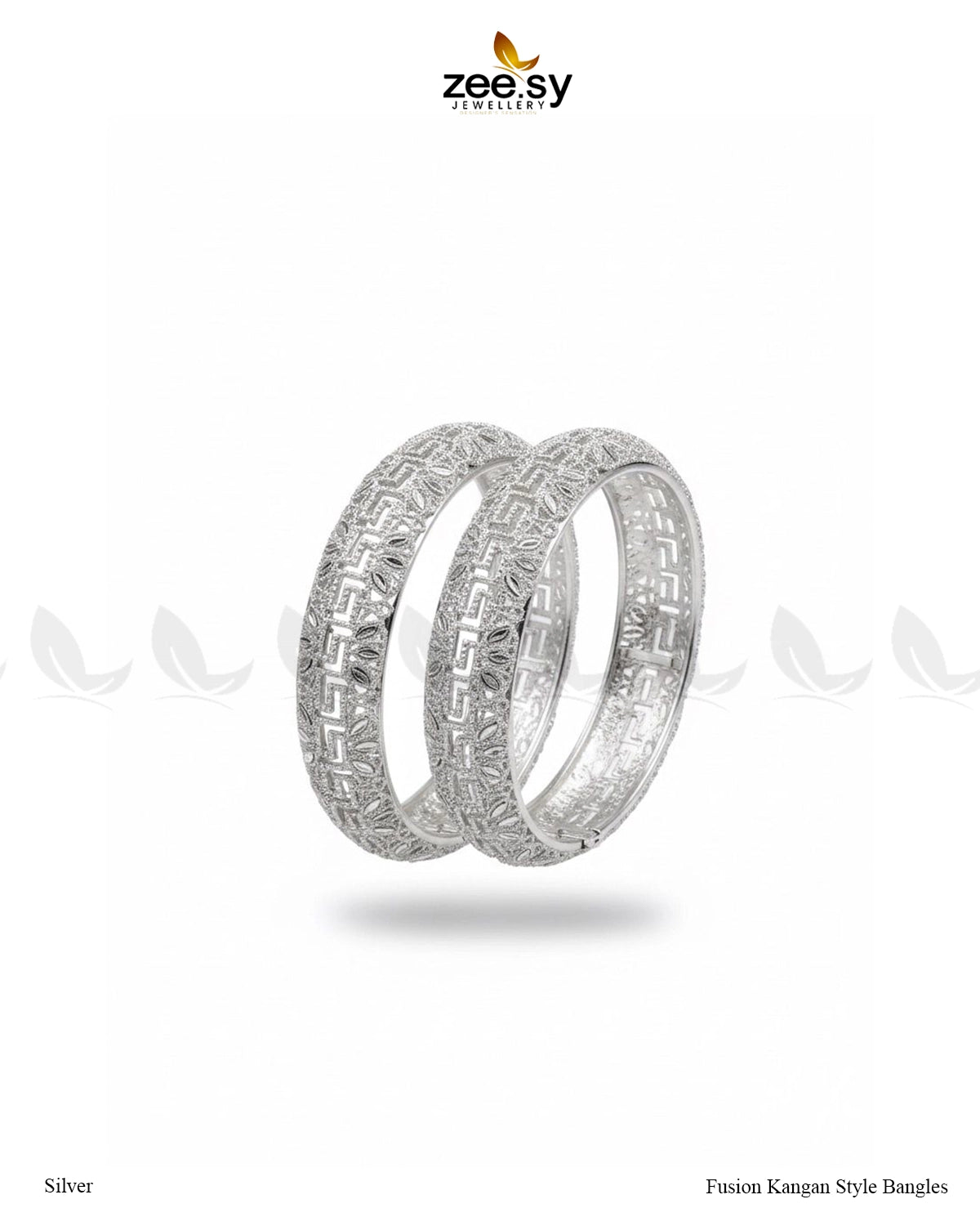 Fusion Kangan Style Bangles - Silver - Zeesy Jewellery