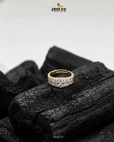 Double Row Brilliant Pavé Ring Golden - Zeesy Jewellery