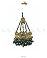 Shyama Beaded Pearl Jhumar Green - Zeesy Jewellery
