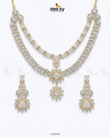 Winter Leaf Crystal Necklace Set