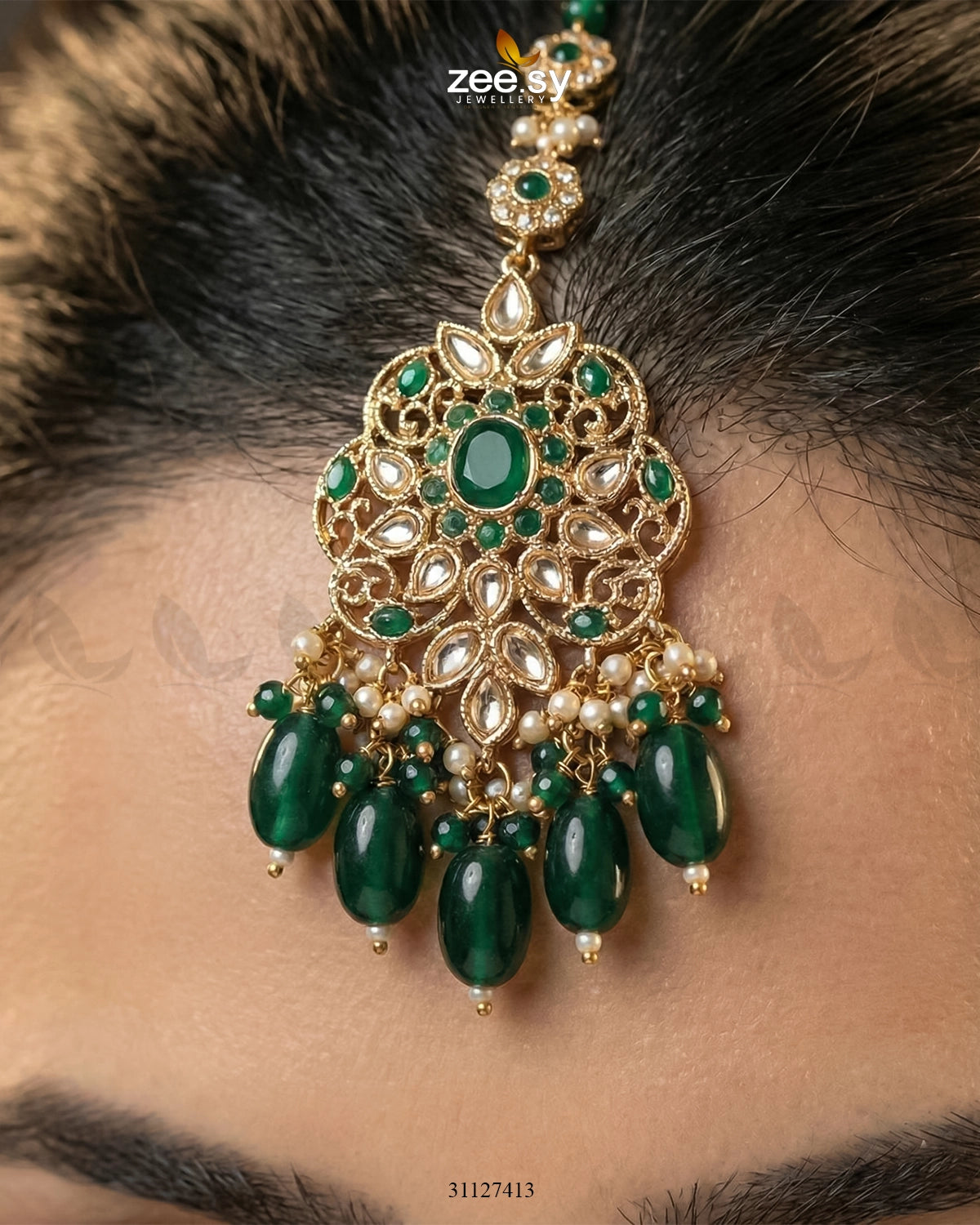 Shahi Qatra CutStone Bridal Set - Zeesy Jewellery