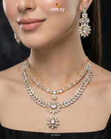 Winter Leaf Crystal Necklace Set