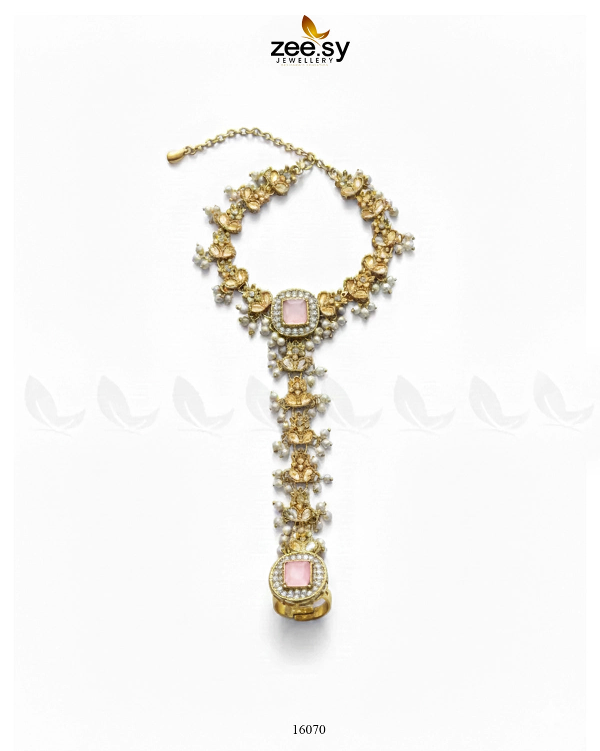 Majestic Azalea Hand Anja Accessories Golden Mint Pink - Zeesy Jewellery