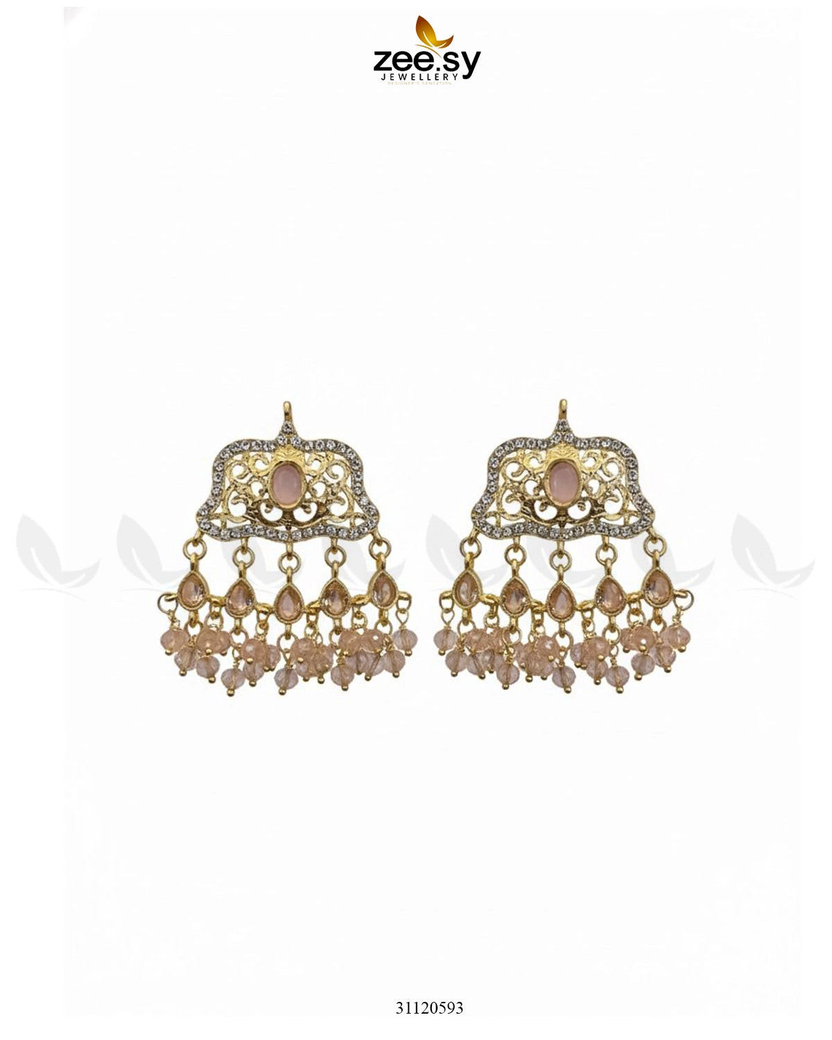Elegant Tassel Moti Work Earrings - Zeesy Jewellery