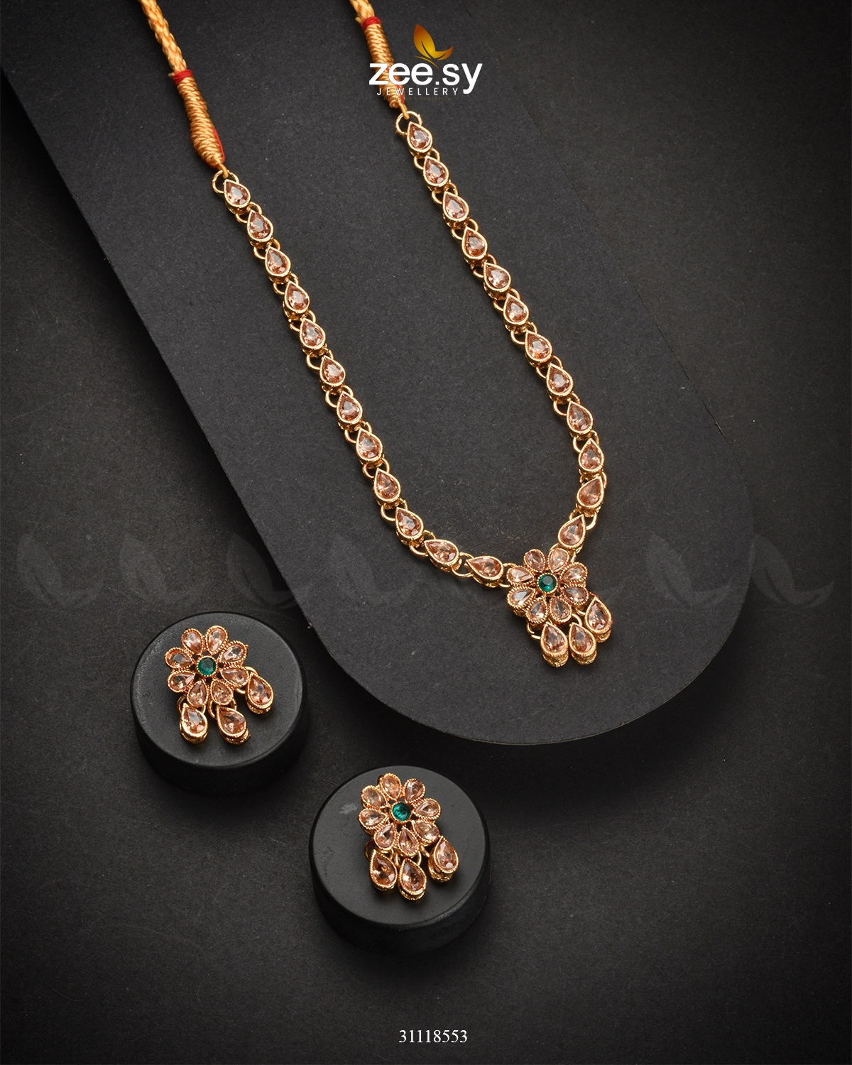 Meridian Necklace Set Green - Zeesy Jewellery