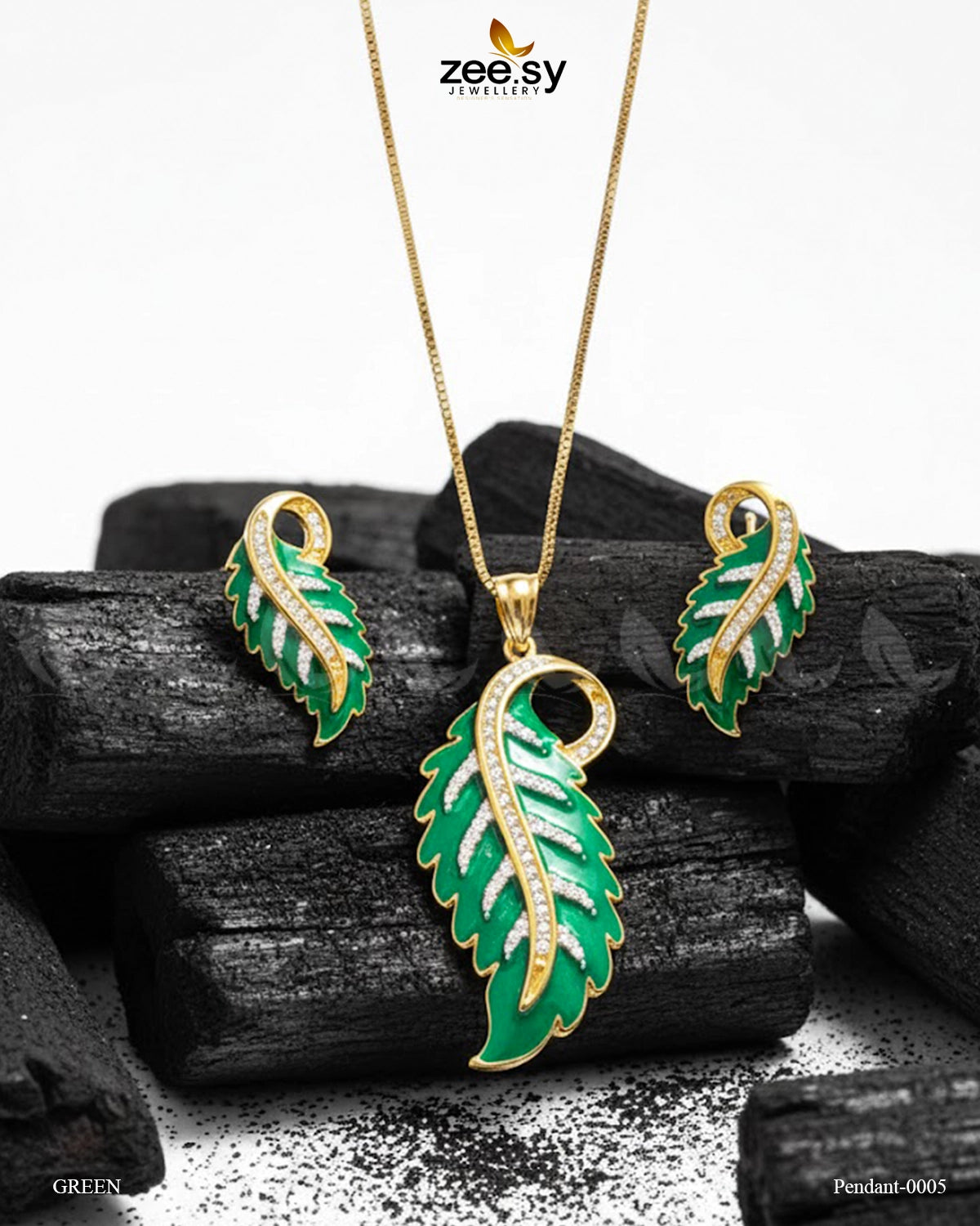 Pendant-0005 Green - Zeesy Jewellery