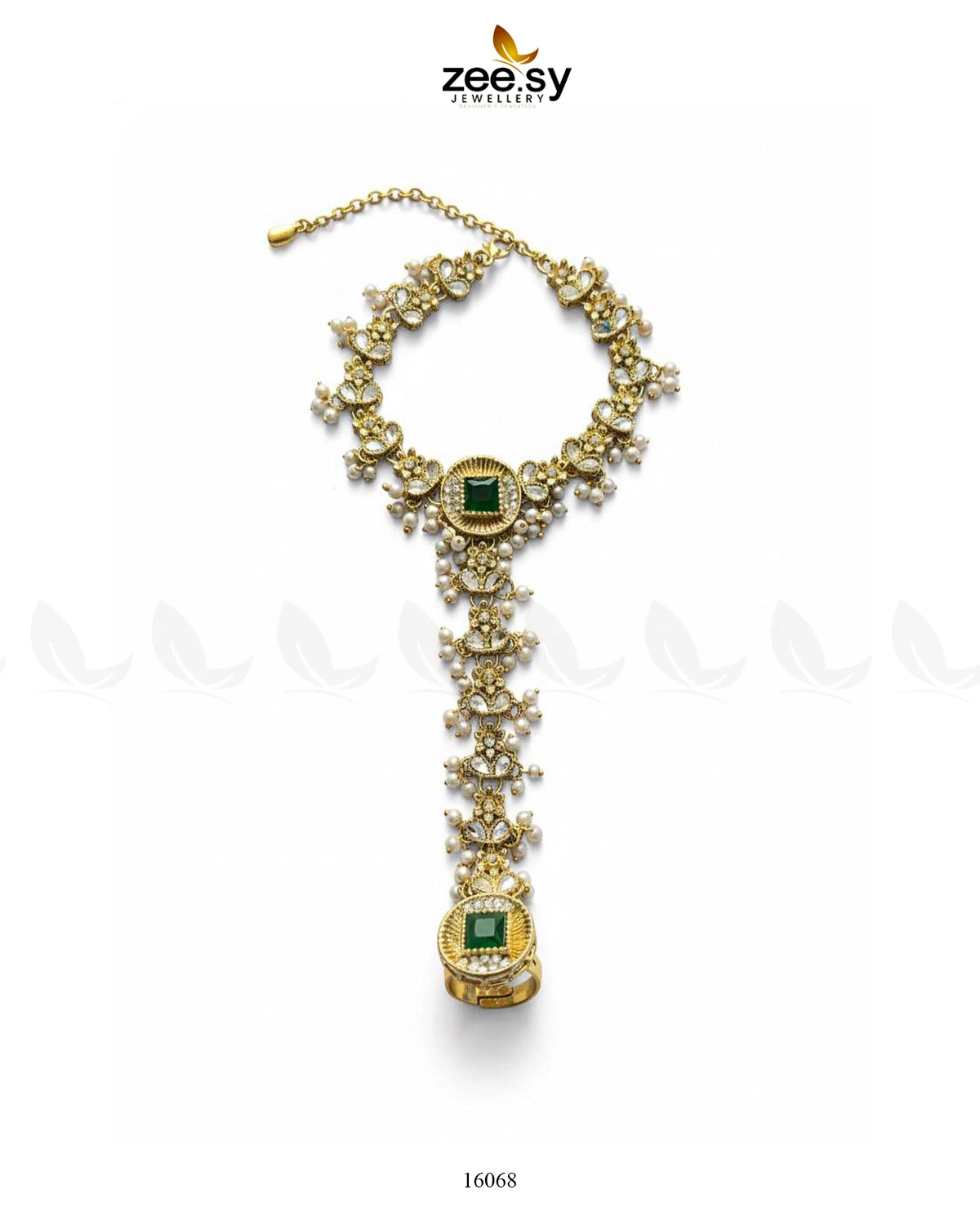 Majestic Azalea Hand Anja Accessories Golden Green - Zeesy Jewellery