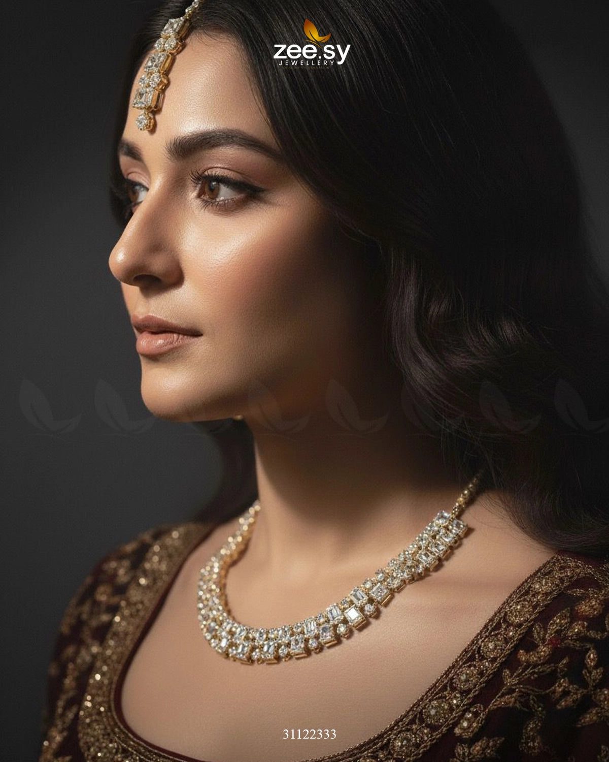 Gala Square Cut Necklace Set - Zeesy Jewellery