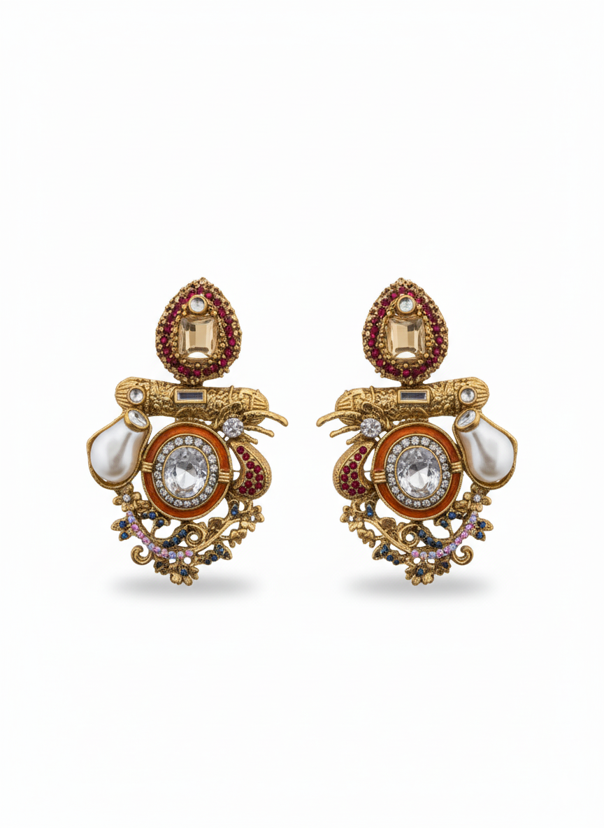 Regal Multi Baroque Drop Earrings - Zeesy Jewellery