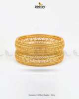 Geometric Cuff Key Bangles - Golden BANGLES - Zeesy Jewellery Pakistan | Premium Artificial & Imitation Jewellery