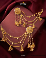 Geometric Double Tier Pearl Earrings Earrings - Zeesy Jewellery Pakistan | Premium Artificial & Imitation Jewellery