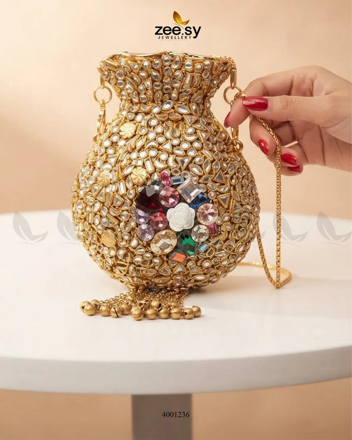 Ghungroo Tassel Potli Clutch Bag ACCESSORIES - Zeesy Jewellery Pakistan | Premium Artificial & Imitation Jewellery
