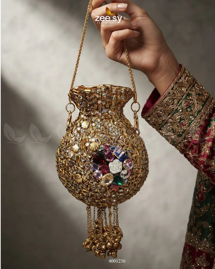 Ghungroo Tassel Potli Clutch Bag ACCESSORIES - Zeesy Jewellery Pakistan | Premium Artificial & Imitation Jewellery