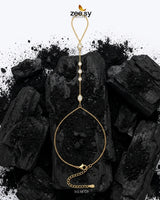 Gilded Crystal Link Finger Bracelet