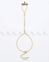 Gilded Crystal Link Finger Bracelet