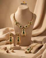 Gilded Gemstone Hasli Necklace Set