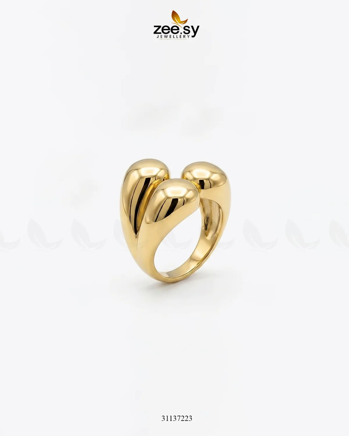 Gilded Molten Droplet Statement Ring Finger Ring - Zeesy Jewellery Pakistan | Premium Artificial & Imitation Jewellery