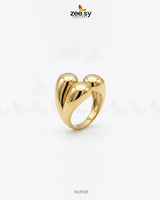 Gilded Molten Droplet Statement Ring Finger Ring - Zeesy Jewellery Pakistan | Premium Artificial & Imitation Jewellery