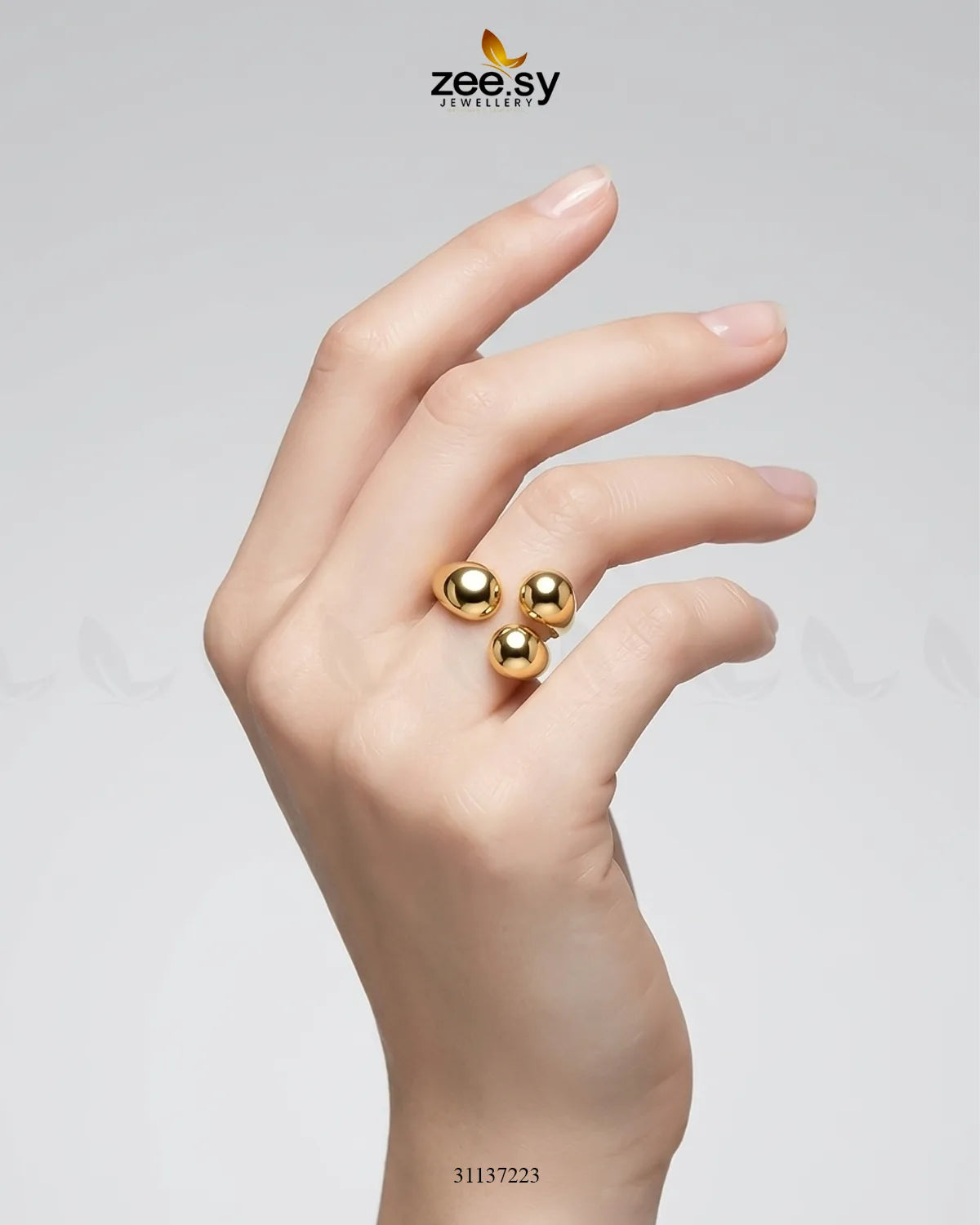 Gilded Molten Droplet Statement Ring Finger Ring - Zeesy Jewellery Pakistan | Premium Artificial & Imitation Jewellery