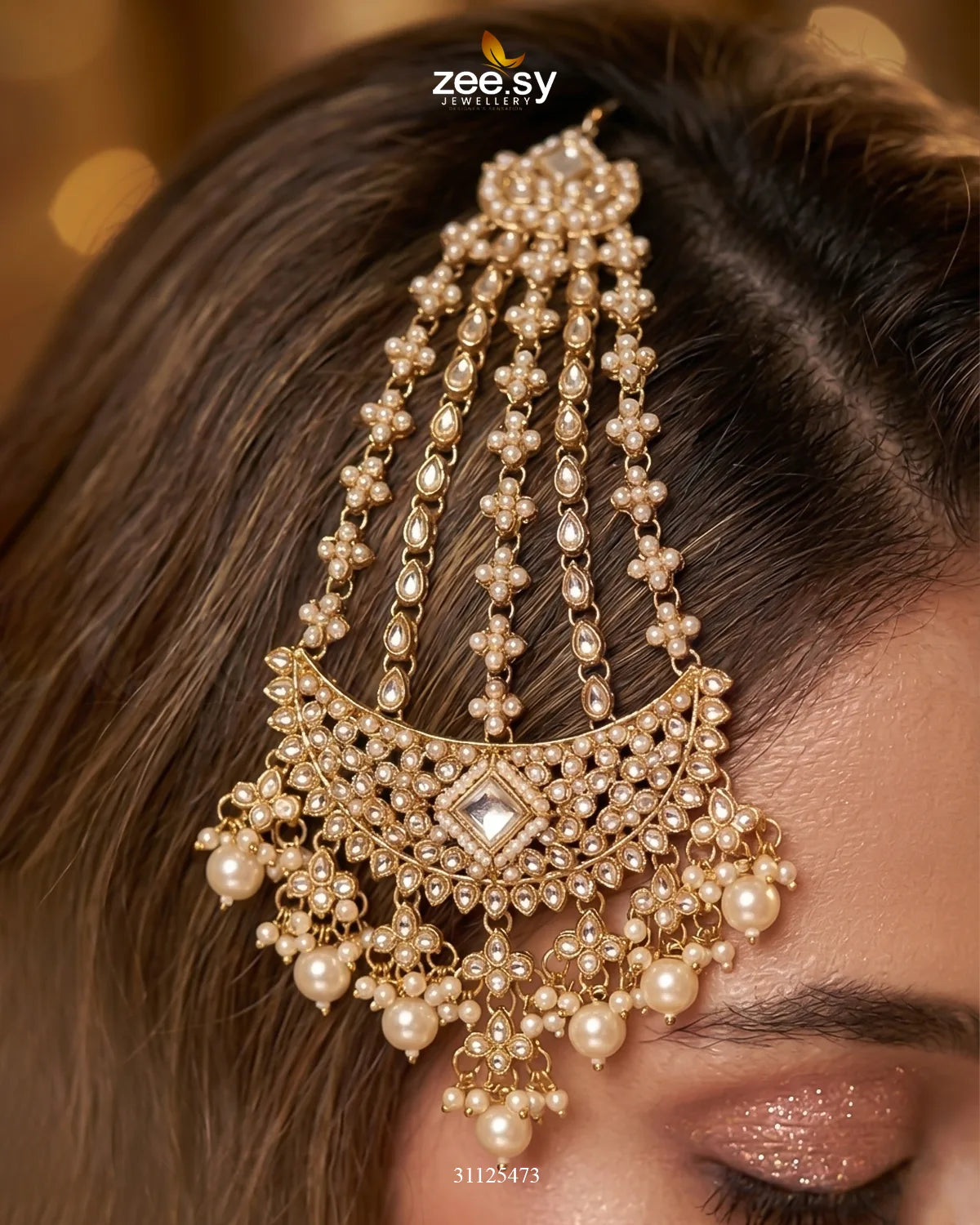 Gilded Scepter Crystal Bridal Set Bridal Set - Zeesy Jewellery Pakistan | Premium Artificial & Imitation Jewellery