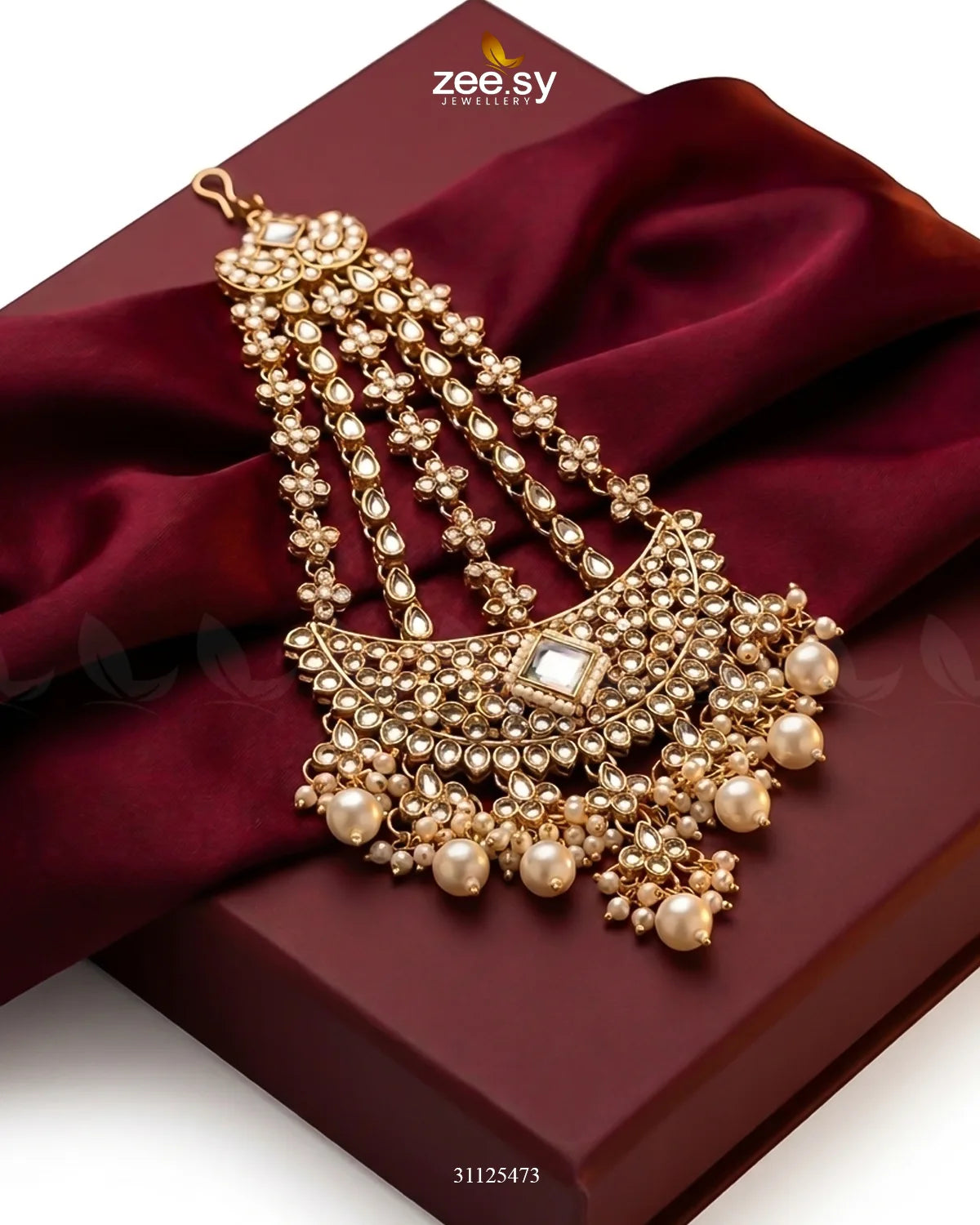 Gilded Scepter Crystal Bridal Set Bridal Set - Zeesy Jewellery Pakistan | Premium Artificial & Imitation Jewellery