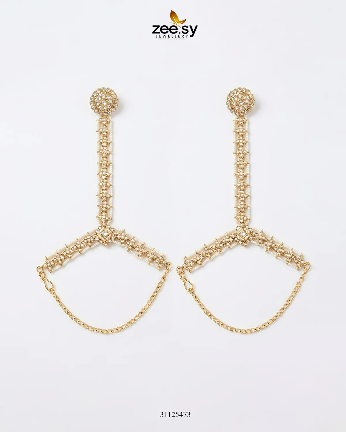 Gilded Scepter Crystal Bridal Set Bridal Set - Zeesy Jewellery Pakistan | Premium Artificial & Imitation Jewellery