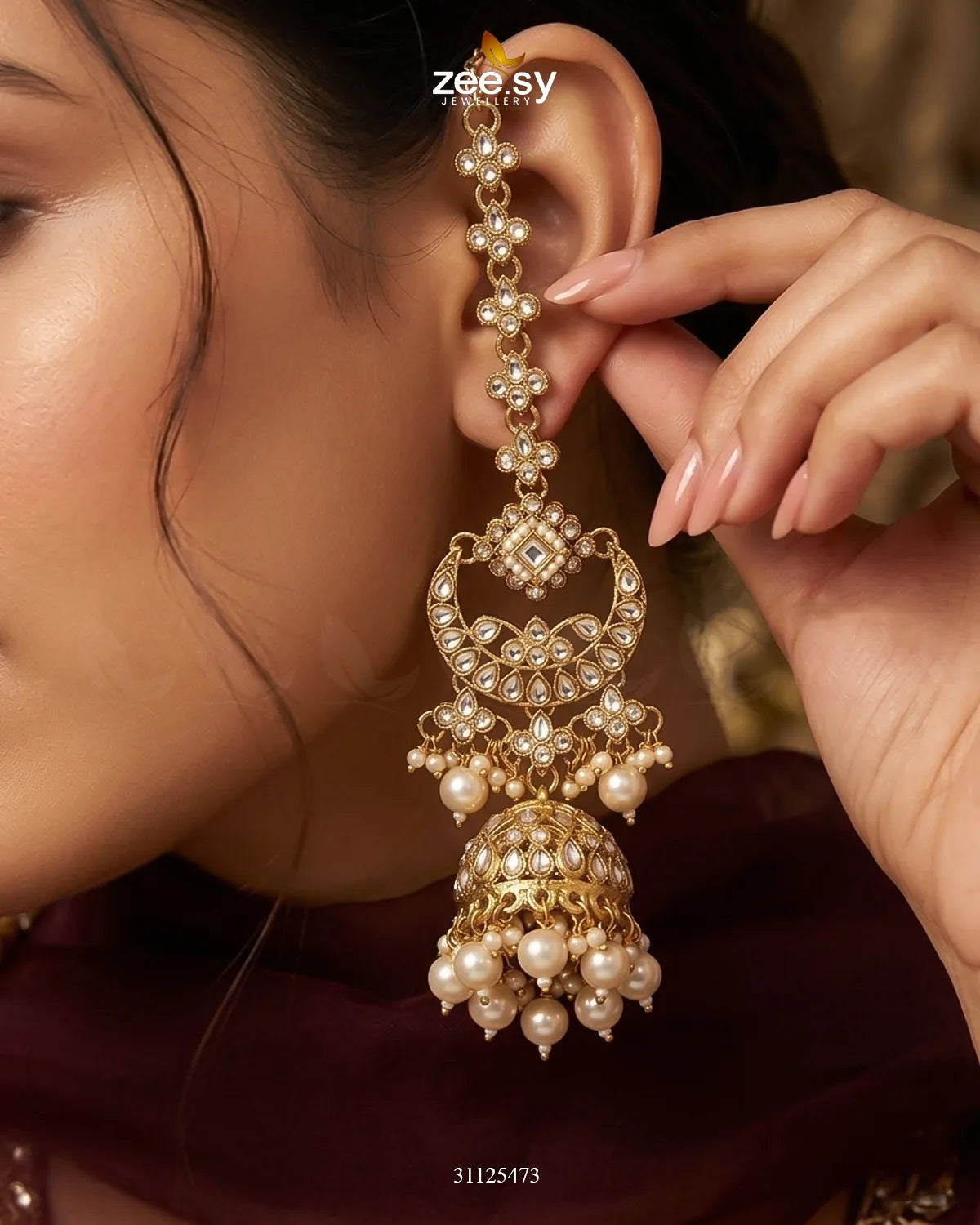 Gilded Scepter Crystal Bridal Set Bridal Set - Zeesy Jewellery Pakistan | Premium Artificial & Imitation Jewellery