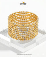 Gilded Dual Tone Dewdrop Bangles Bangles - Zeesy Jewellery Pakistan | Premium Artificial & Imitation Jewellery