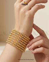 Gilded Dual Tone Dewdrop Bangles Bangles - Zeesy Jewellery Pakistan | Premium Artificial & Imitation Jewellery