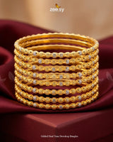 Gilded Dual Tone Dewdrop Bangles Bangles - Zeesy Jewellery Pakistan | Premium Artificial & Imitation Jewellery