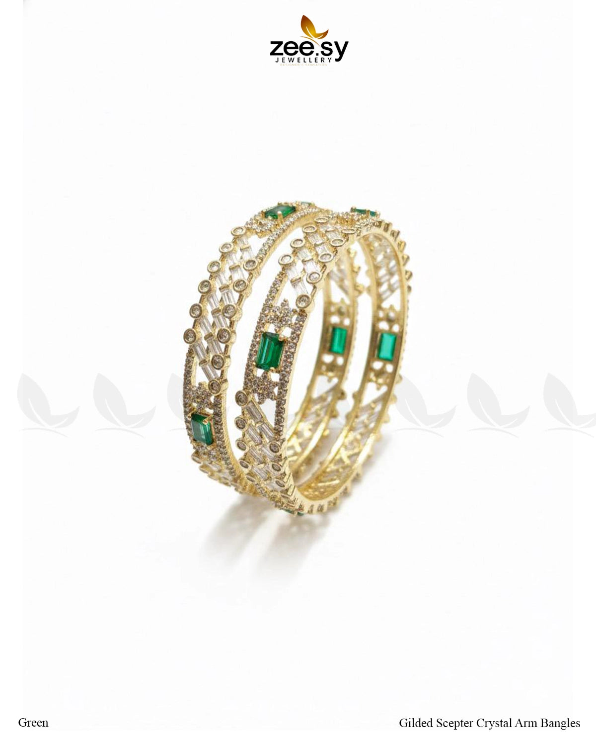 Gilded Scepter Crystal Arm Bangles - Zeesy Jewellery