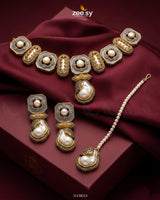 Glow Baroque Pearl Choker Set choker - Zeesy Jewellery Pakistan | Premium Artificial & Imitation Jewellery