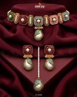 Glow Baroque Pearl Choker Set choker - Zeesy Jewellery Pakistan | Premium Artificial & Imitation Jewellery