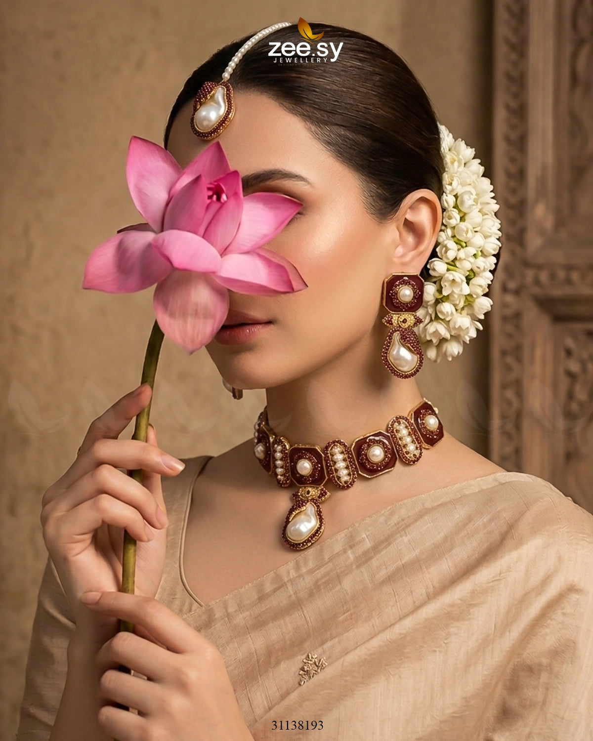 Glow Baroque Pearl Choker Set choker - Zeesy Jewellery Pakistan | Premium Artificial & Imitation Jewellery