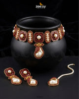 Glow Baroque Pearl Choker Set choker - Zeesy Jewellery Pakistan | Premium Artificial & Imitation Jewellery