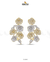 Golden Blossom Cluster Pave Earrings Earrings - Zeesy Jewellery Pakistan | Premium Artificial & Imitation Jewellery