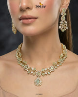 Golden Blossom Vine Necklace Set - Zeesy.pk