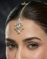 Golden Crystal Pave Necklace Set