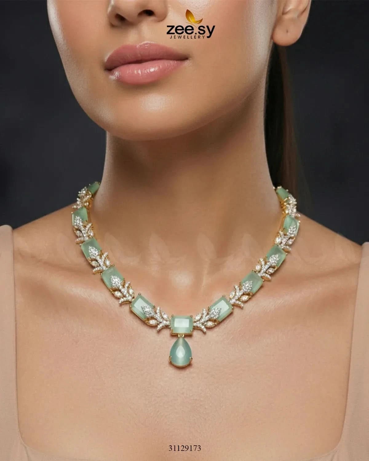 Golden Gilded Statement Necklace Set - Zeesy.pk