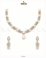 Golden Gilded Statement Necklace Set - Zeesy.pk