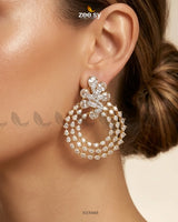 Golden Glimmering Crystal Danglers Earrings Earrings - Zeesy Jewellery Pakistan | Premium Artificial & Imitation Jewellery