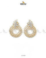 Golden Glimmering Crystal Danglers Earrings Earrings - Zeesy Jewellery Pakistan | Premium Artificial & Imitation Jewellery