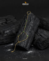 Bella Heart Ring Bracelet Golden Green - Zeesy Jewellery