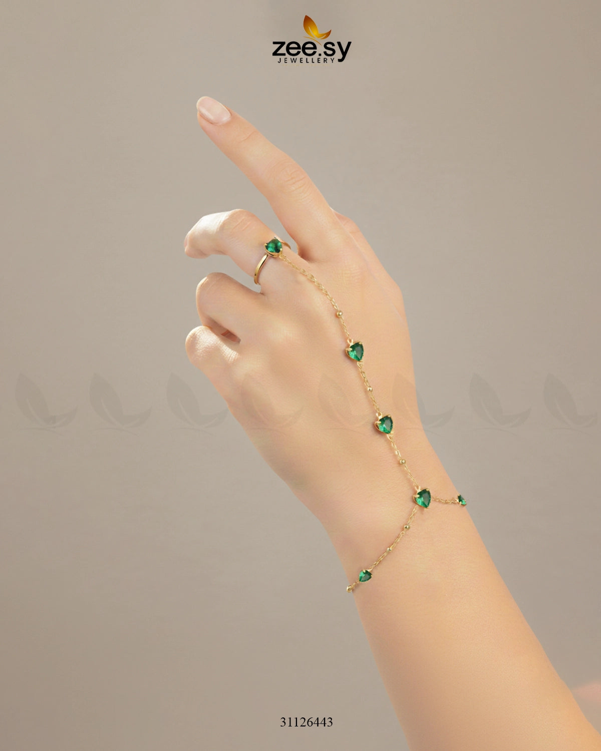 Bella Heart Ring Bracelet - Zeesy Jewellery