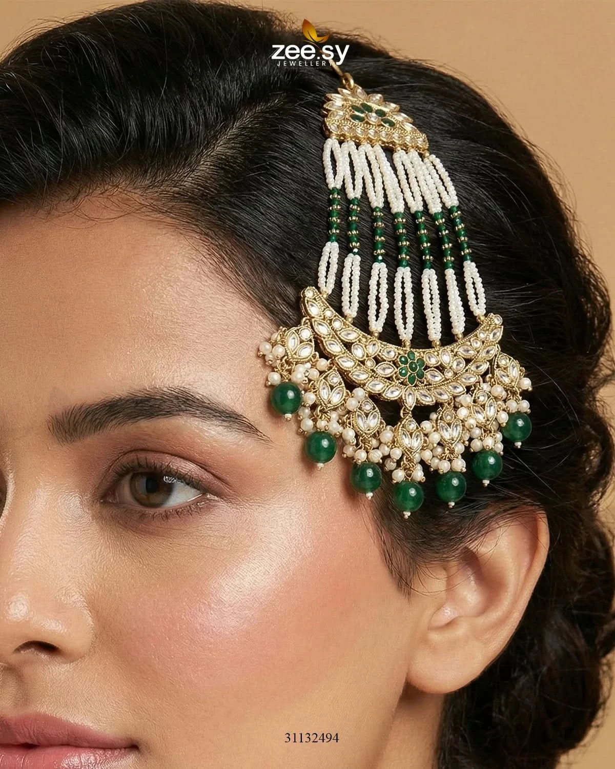 Galini Pearl Kundan Jhumar - Zeesy Jewellery