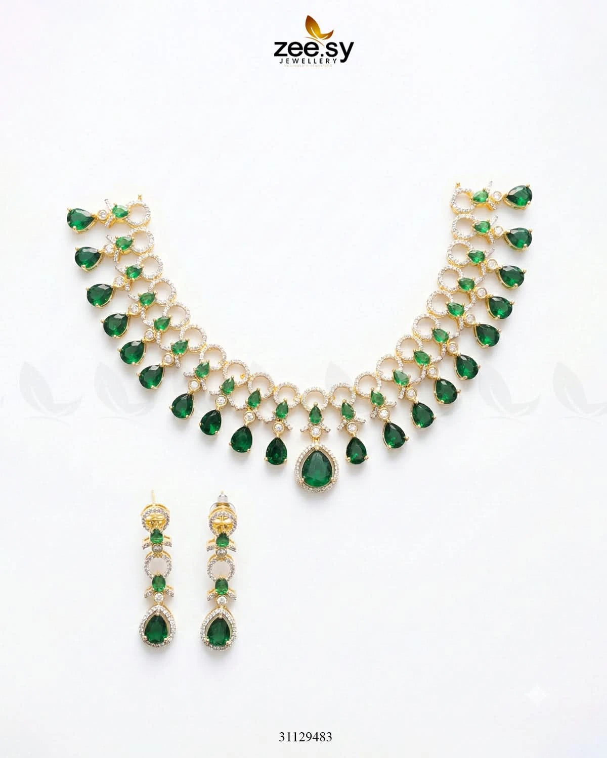 Golden Halo Cascading Necklace Set