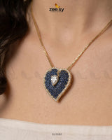 Golden Heart Cluster Pendant Set Pendant - Zeesy Jewellery Pakistan | Premium Artificial & Imitation Jewellery
