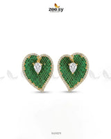 Golden Heart Cluster Pendant Set Pendant - Zeesy Jewellery Pakistan | Premium Artificial & Imitation Jewellery