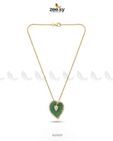 Golden Heart Cluster Pendant Set Pendant - Zeesy Jewellery Pakistan | Premium Artificial & Imitation Jewellery